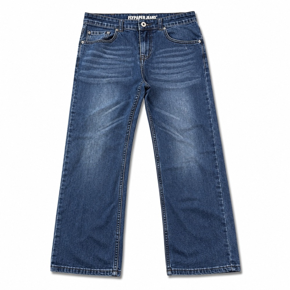 Flypaper Blue Jeans Womens 12 Low Rise Straight Leg Stretch Medium Wash Denim